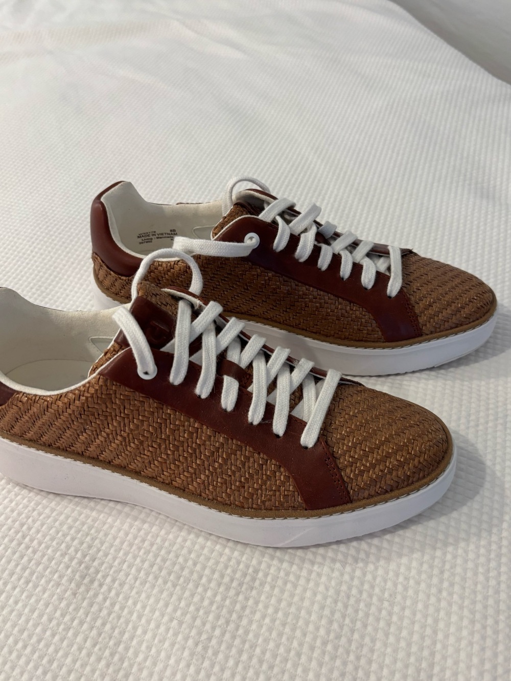 Cole Haan Grand 360  Woven Brown Leather Sneakers-size 8B